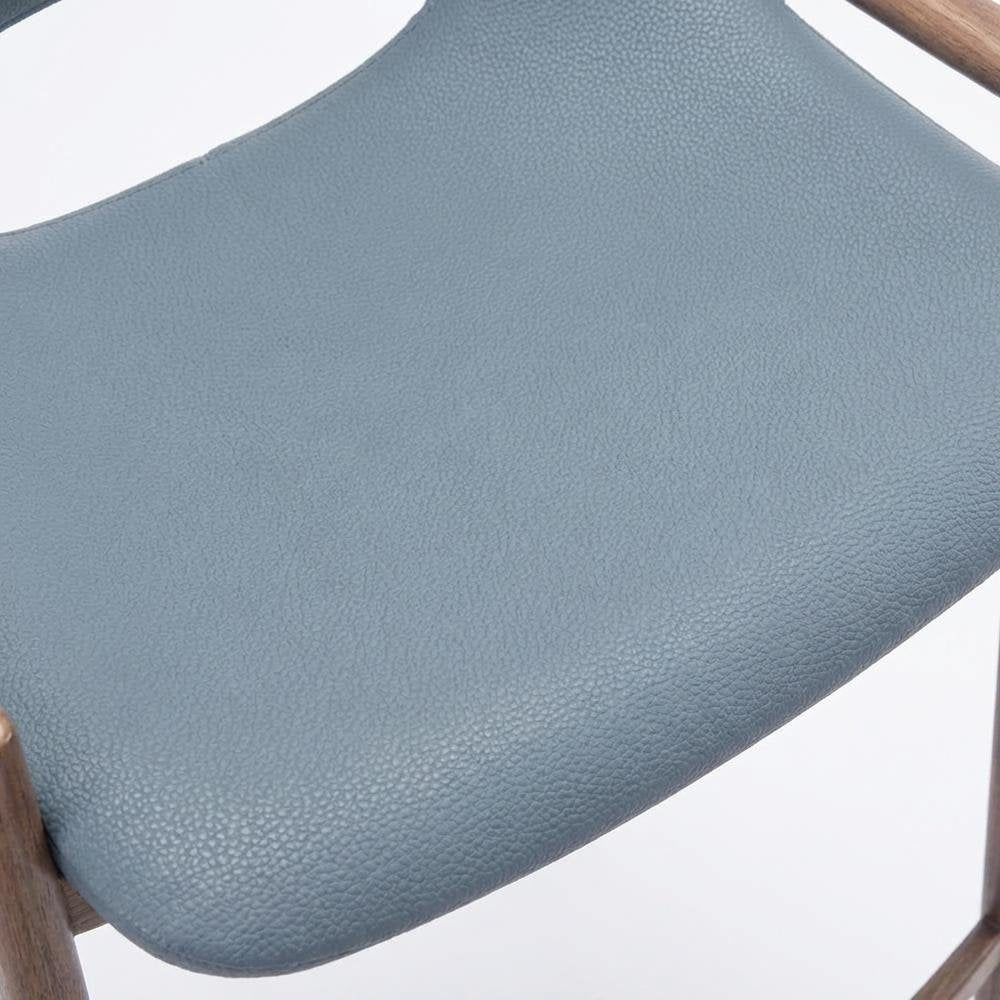 Gray Desi Modern Bar Stool Set of 2 with Plywood Frame and Polyurethane Upholstery