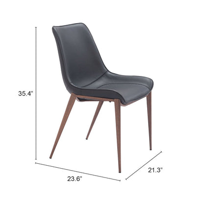 Magnus Dining Chair (Set of 2) Black & Walnut