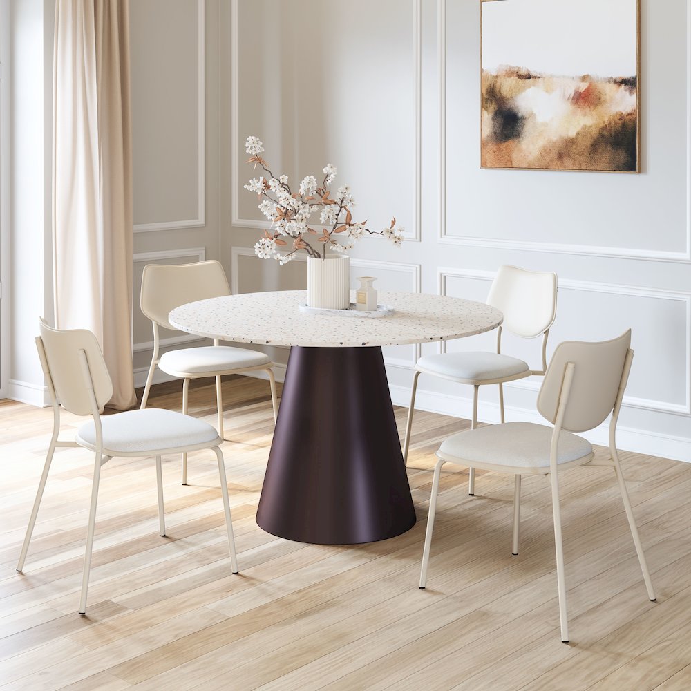 Jorf Dining Table Beige & Bronze