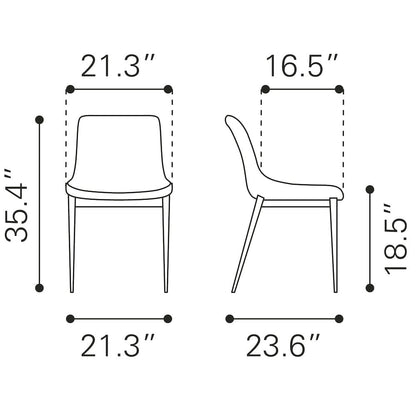Magnus Dining Chair (Set of 2) Black & Walnut