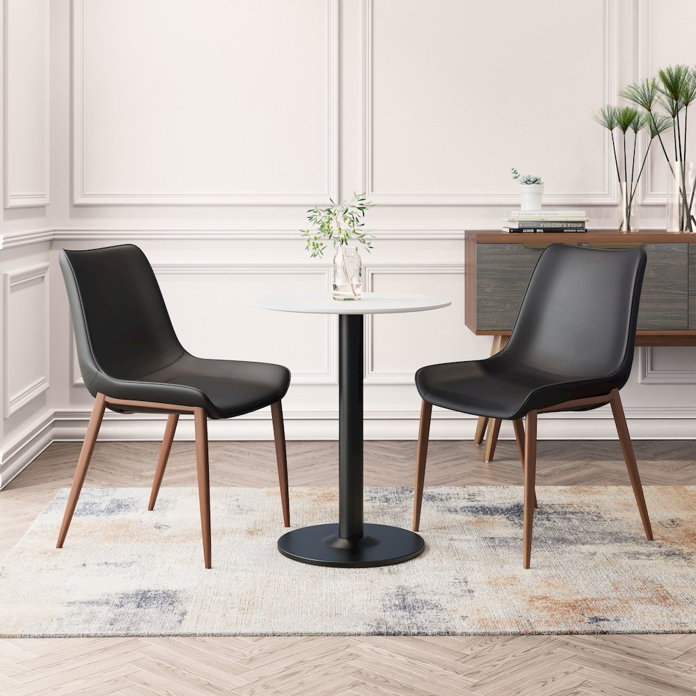 Magnus Dining Chair (Set of 2) Black & Walnut