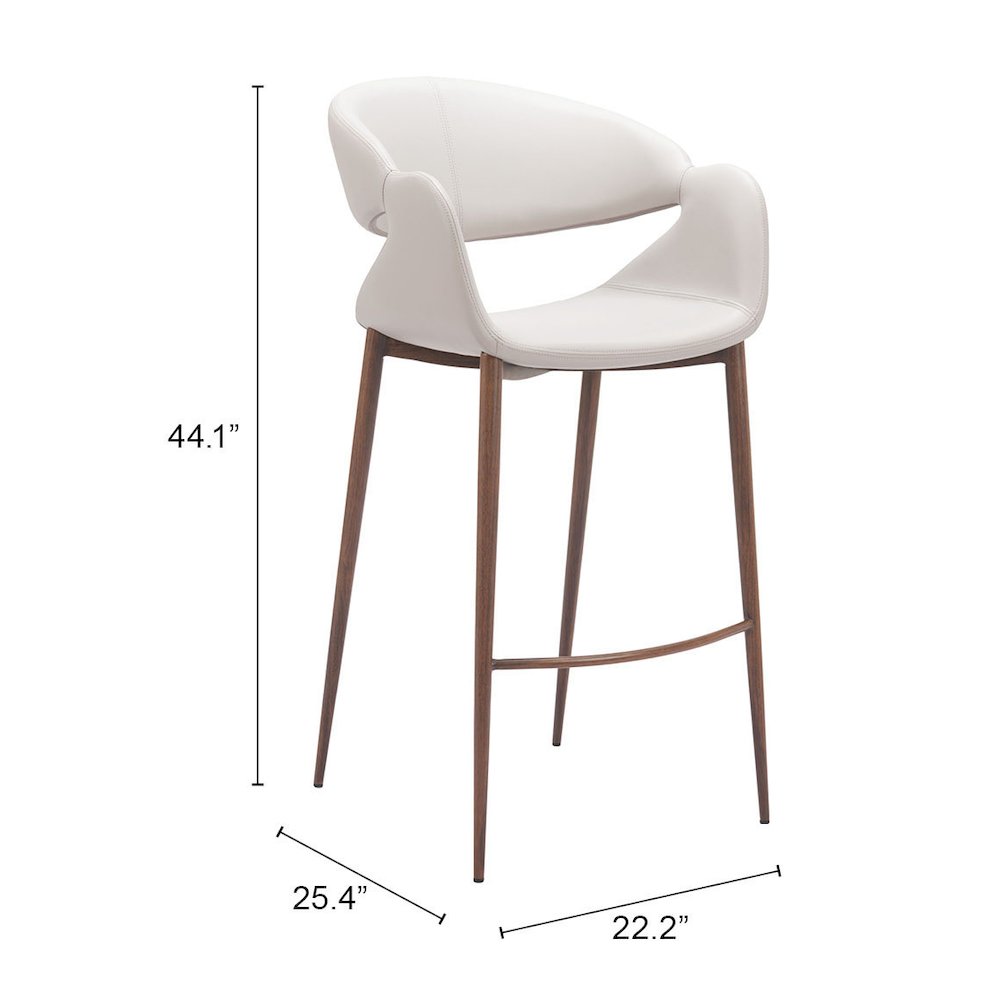 Limay Barstool Beige & Walnut