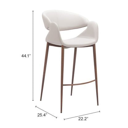 Limay Barstool Beige & Walnut