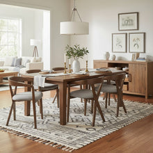 Dining Chair, Dove Gray Polyester Linen Fabric, Rubberwood Legs