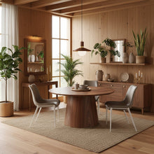 Dining Chairs Set of 2, Brown Faux Leather, Silver Steel Legs