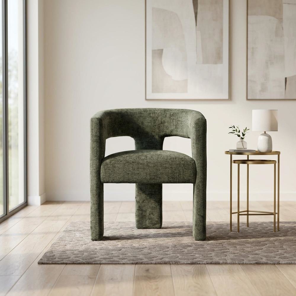 Jacquard Sculpture Accent Chair for Living Room or Bedroom, Forest