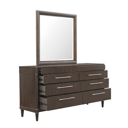 Asher Park Dresser Mirror, Piano Brown Finish