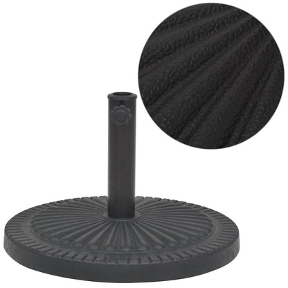 Parasol Base Black Resin, Steel 64 pounds Durable Parasol Base