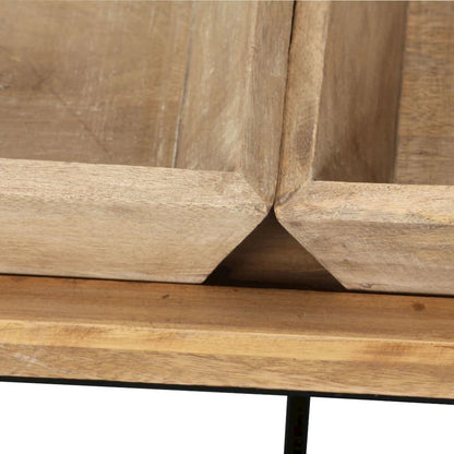 Coffee Table Brown Solid mango wood Standard Removable Tray Top