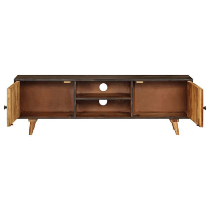 TV Cabinet Brown Solid Mango Wood Medium TV Cabinet Rectangular