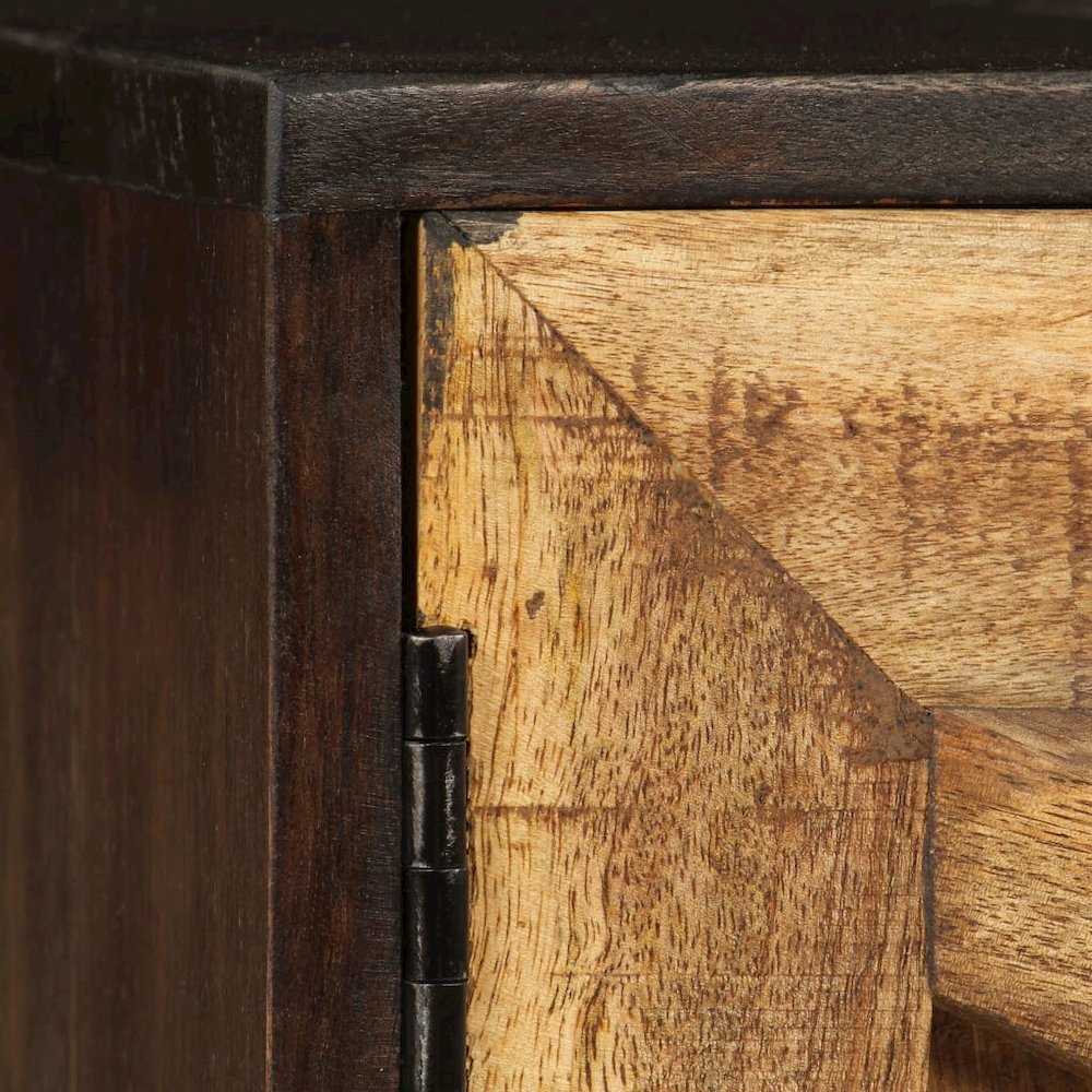 TV Cabinet Brown Solid Mango Wood Medium TV Cabinet Rectangular