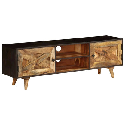 TV Cabinet Brown Solid Mango Wood Medium TV Cabinet Rectangular