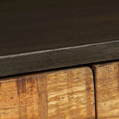 TV Cabinet Brown and Black Solid Mango Wood Medium TV Cabinet