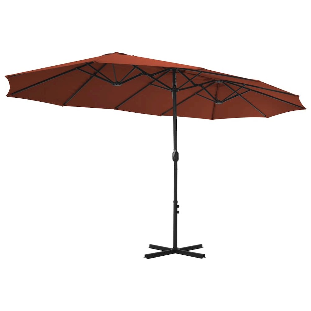 Garden Parasol Terracotta Polyester Extra Large