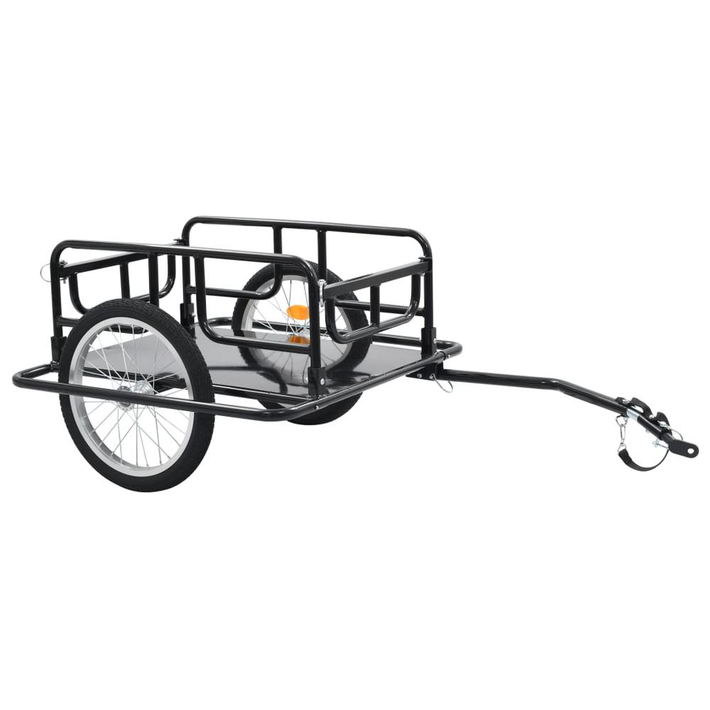 vidaXL Bike Cargo Trailer 51.2"x28.7"x19.7" Steel Black, 91770