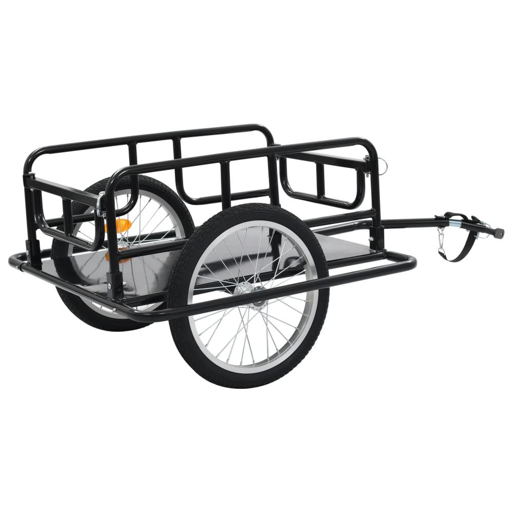 vidaXL Bike Cargo Trailer 51.2"x28.7"x19.7" Steel Black, 91770