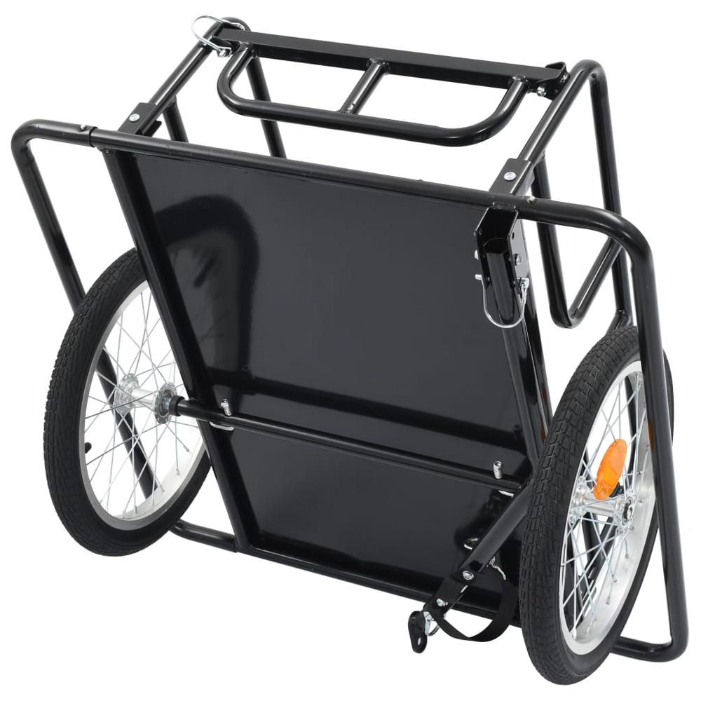 vidaXL Bike Cargo Trailer 51.2"x28.7"x19.7" Steel Black, 91770