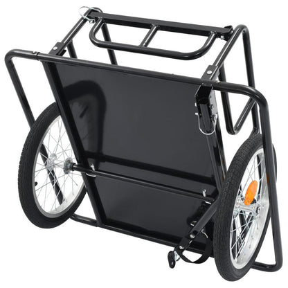 vidaXL Bike Cargo Trailer 51.2"x28.7"x19.7" Steel Black, 91770