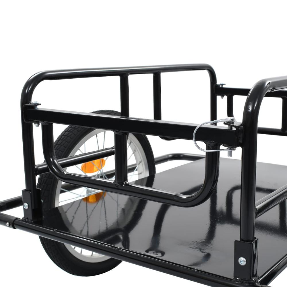 vidaXL Bike Cargo Trailer 51.2"x28.7"x19.7" Steel Black, 91770