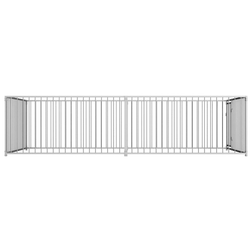 Dog Kennel Silver Steel 78.7 in x 157.5 in x 39.4 in Dog Kennel