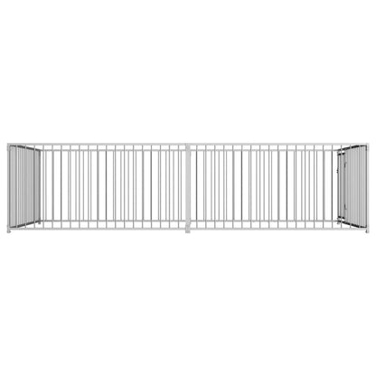 Dog Kennel Silver Steel 78.7 in x 157.5 in x 39.4 in Dog Kennel