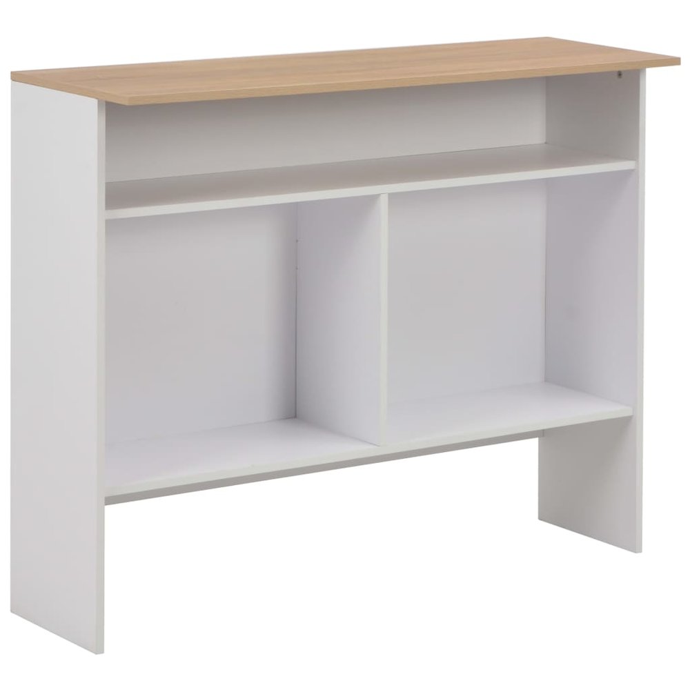 Bar Table White and Oak Engineered wood 51.2x15.7x47.2 in