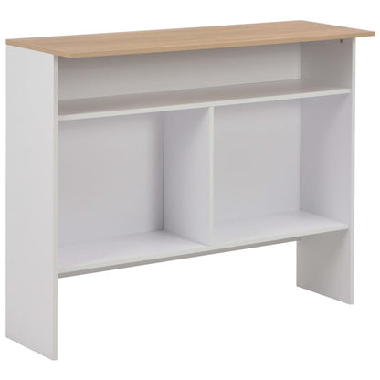 Bar Table White and Oak Engineered wood 51.2x15.7x47.2 in