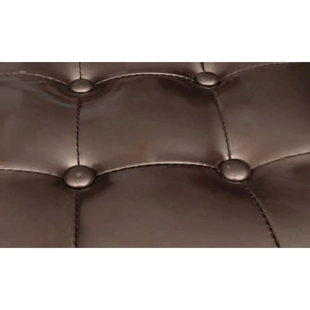 Chesterfield Set of 2 Brown Faux Leather Standard Durable