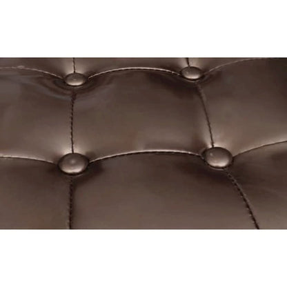 Chesterfield Set of 2 Brown Faux Leather Standard Durable