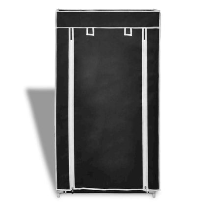Fabric Shoe Cabinet with Cover 23" x 11" x 42" Black, 240503