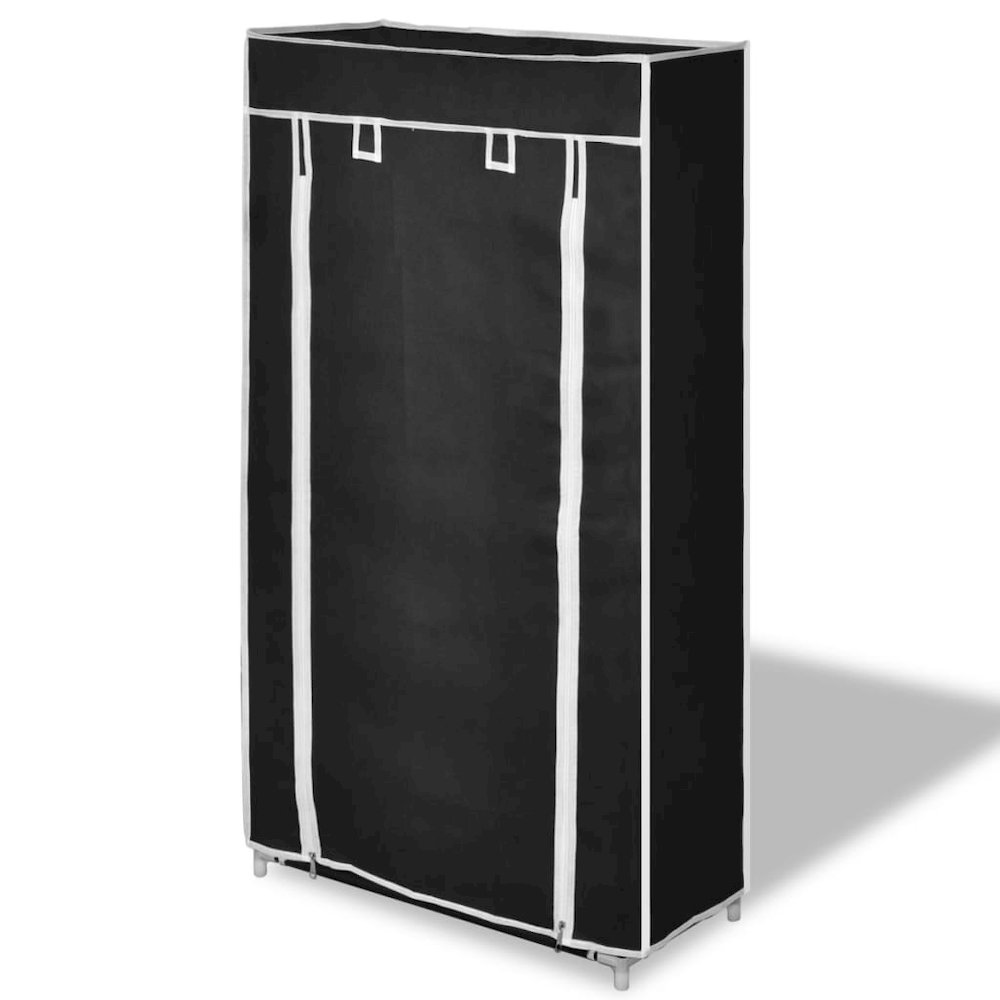 Fabric Shoe Cabinet with Cover 23" x 11" x 42" Black, 240503