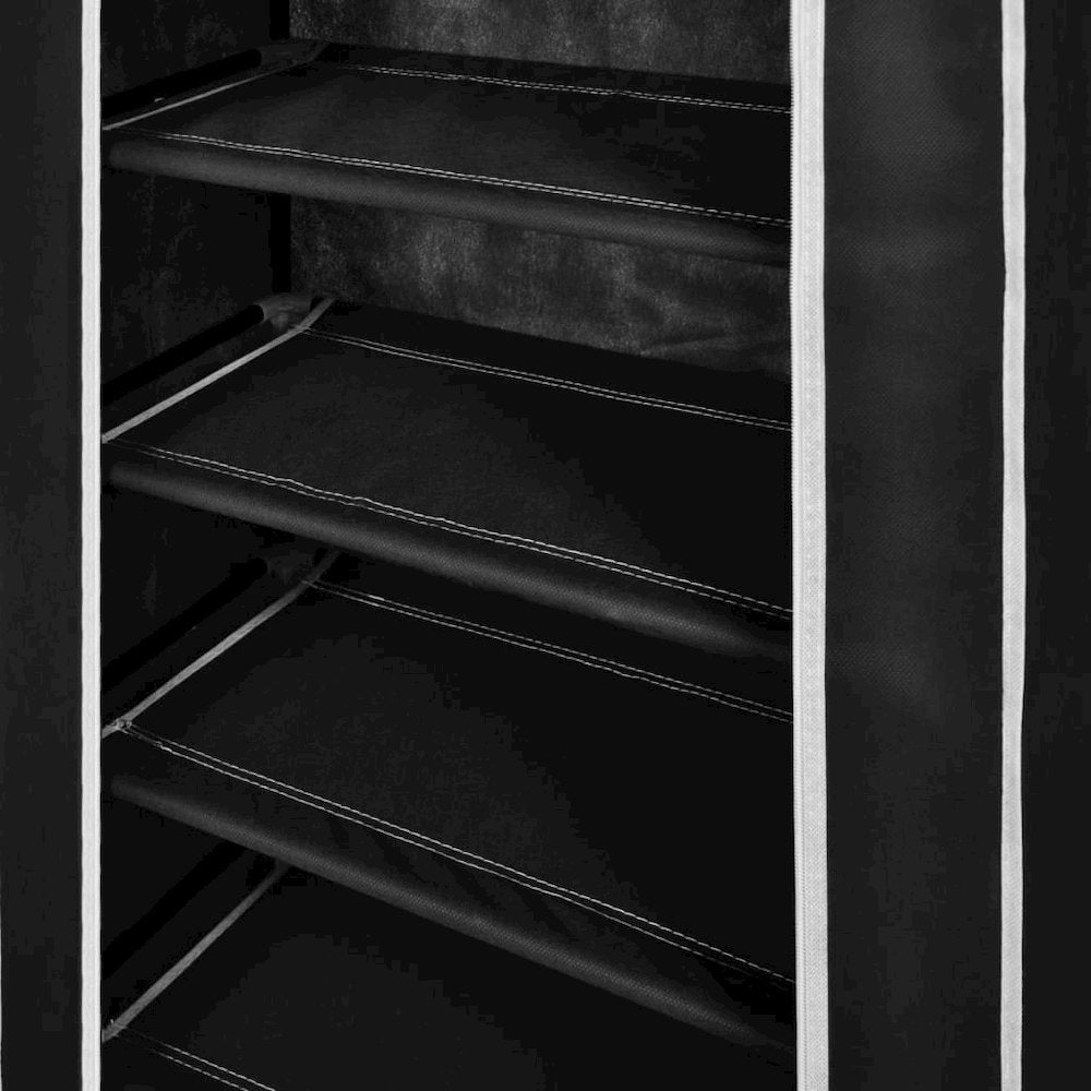 Fabric Shoe Cabinet with Cover 23" x 11" x 42" Black, 240503