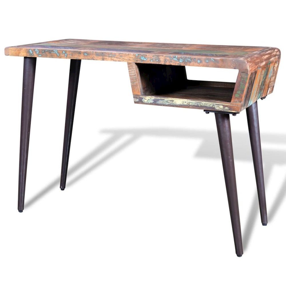 Desk Multi-color Reclaimed wood, Painted iron 43.3 x 19.7 x 31.5 in