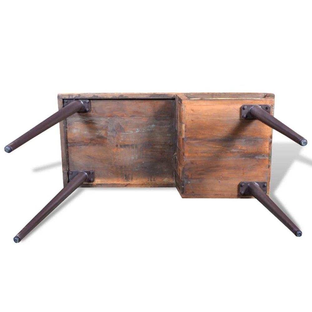 Desk Multi-color Reclaimed wood, Painted iron 43.3 x 19.7 x 31.5 in