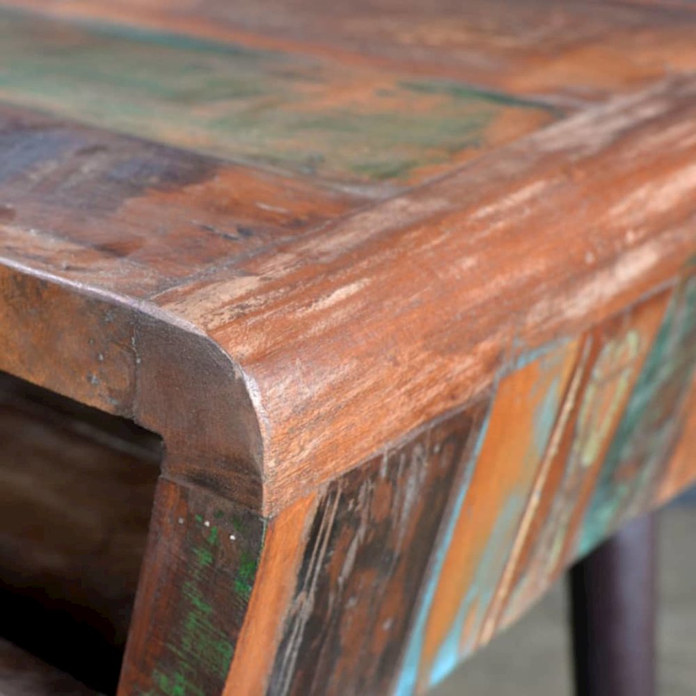 Desk Multi-color Reclaimed wood, Painted iron 43.3 x 19.7 x 31.5 in
