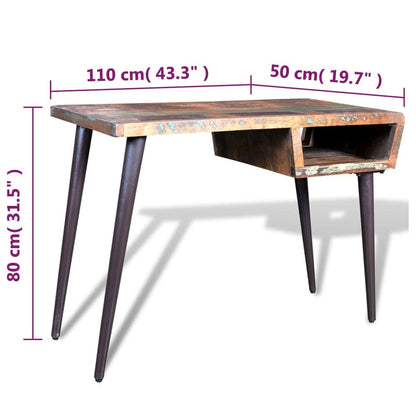 Desk Multi-color Reclaimed wood, Painted iron 43.3 x 19.7 x 31.5 in
