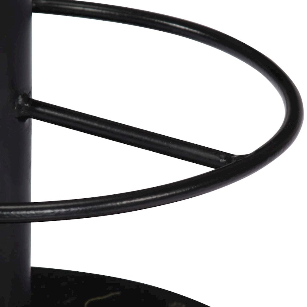 Bar Chair Light Brown, Black Solid Mango Wood, Powder-Coated Iron