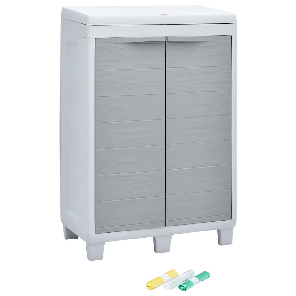 vidaXL Garden Dustbin with 3 Bags Light Gray 25.6"x15"x40.2", 45671