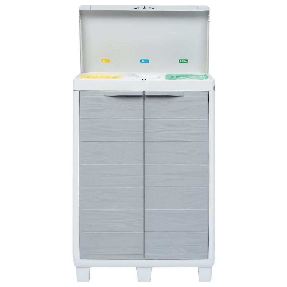 vidaXL Garden Dustbin with 3 Bags Light Gray 25.6"x15"x40.2", 45671