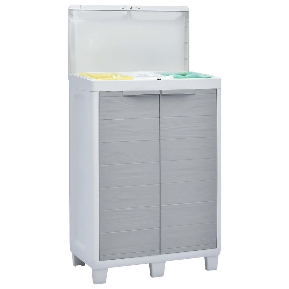 vidaXL Garden Dustbin with 3 Bags Light Gray 25.6"x15"x40.2", 45671