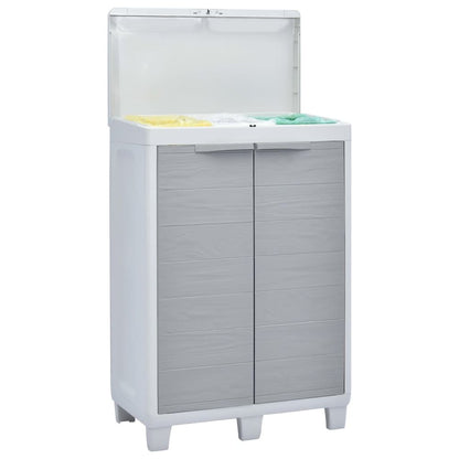 vidaXL Garden Dustbin with 3 Bags Light Gray 25.6"x15"x40.2", 45671