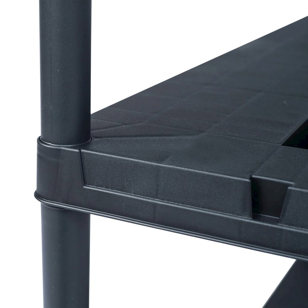 vidaXL Storage Shelf Rack Black 485 lb 35.4"x15.7"x54.3" Plastic, 45679
