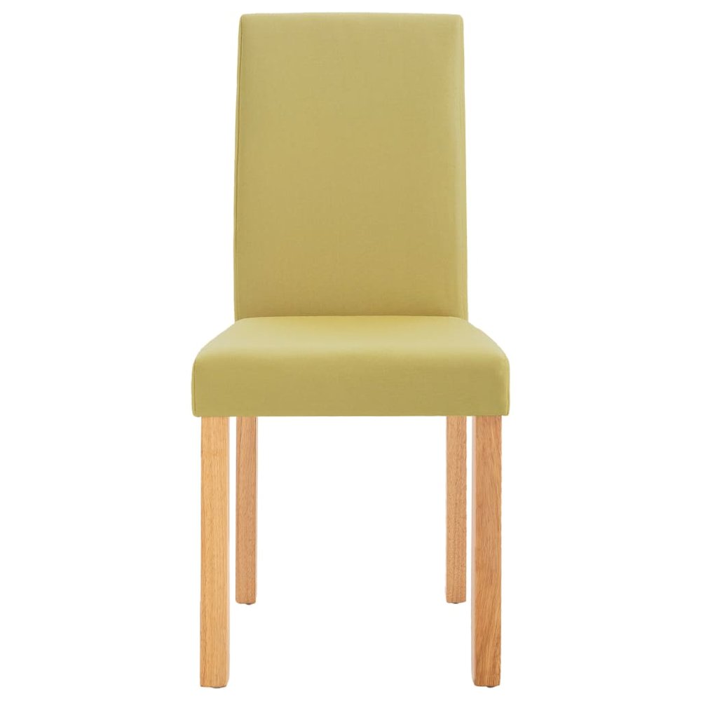 Dining Chair Set of 4 Green Fabric and Rubber wood Standard