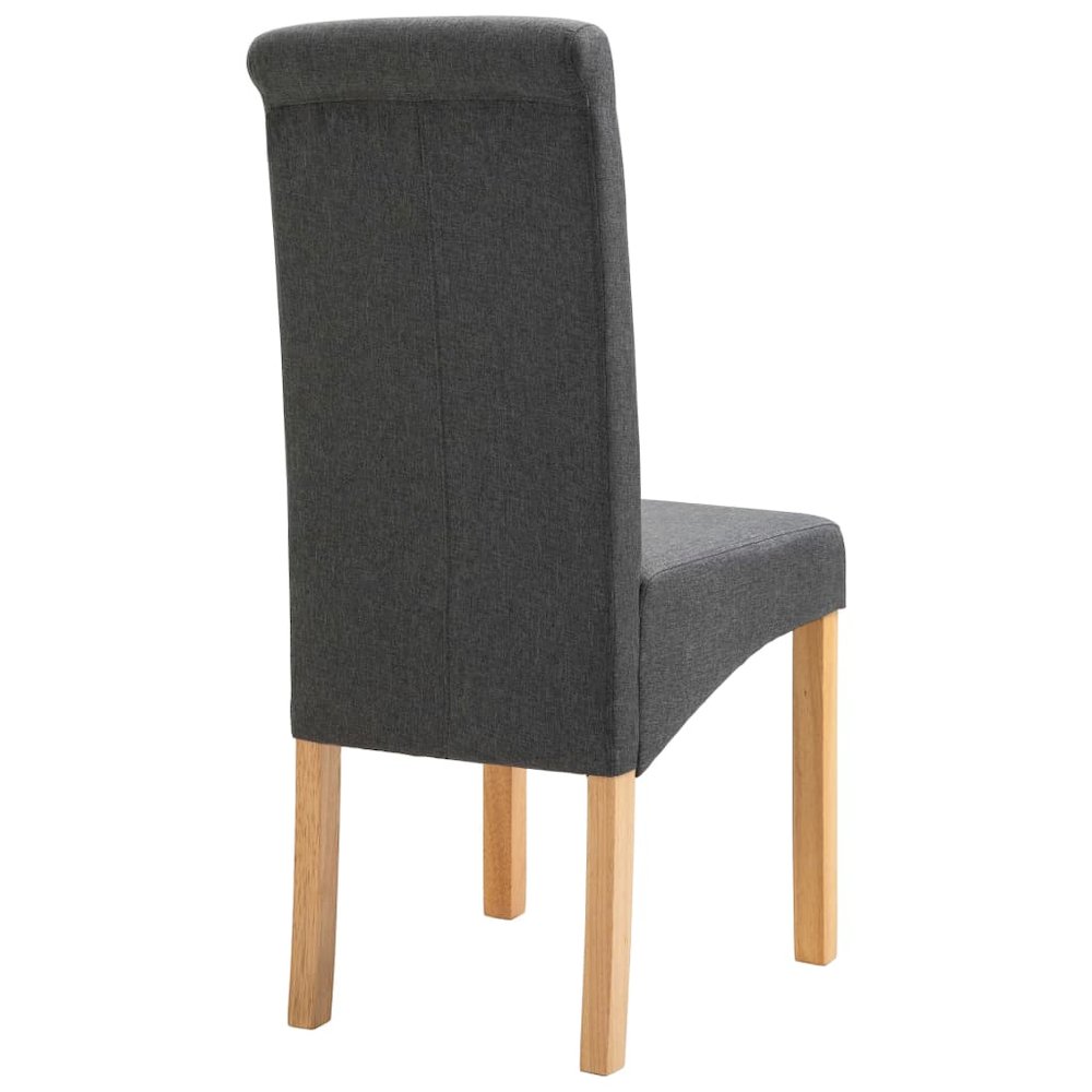 Dining Chair Set of 4 Gray Fabric and wood