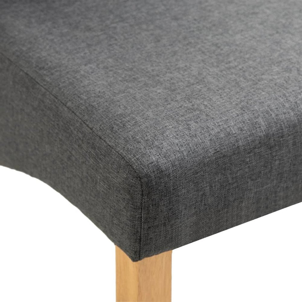 Dining Chair Set of 4 Gray Fabric and wood