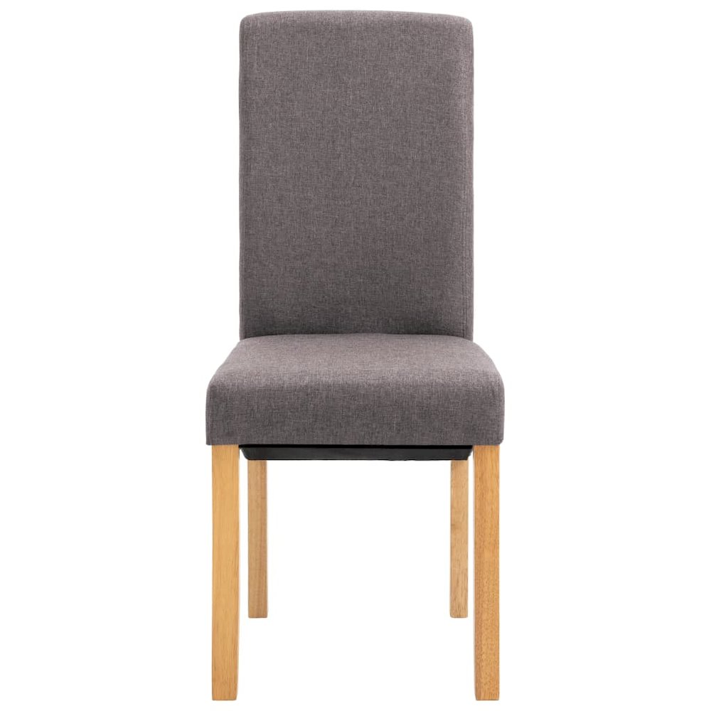 Dining Chair Set of 2 Taupe Fabric and wood Regular Ergonomic
