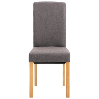 Dining Chair Set of 2 Taupe Fabric and wood Regular Ergonomic