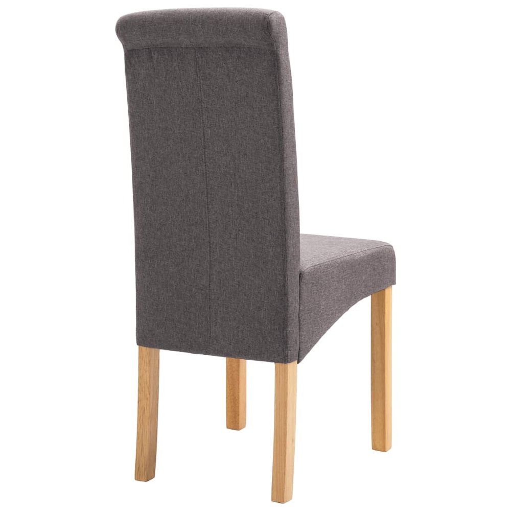 Dining Chair Set of 2 Taupe Fabric and wood Regular Ergonomic