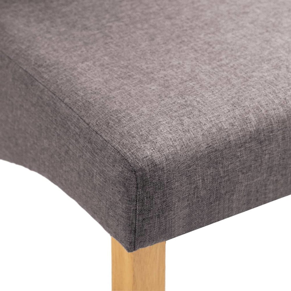Dining Chair Set of 2 Taupe Fabric and wood Regular Ergonomic