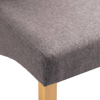 Dining Chair Set of 2 Taupe Fabric and wood Regular Ergonomic